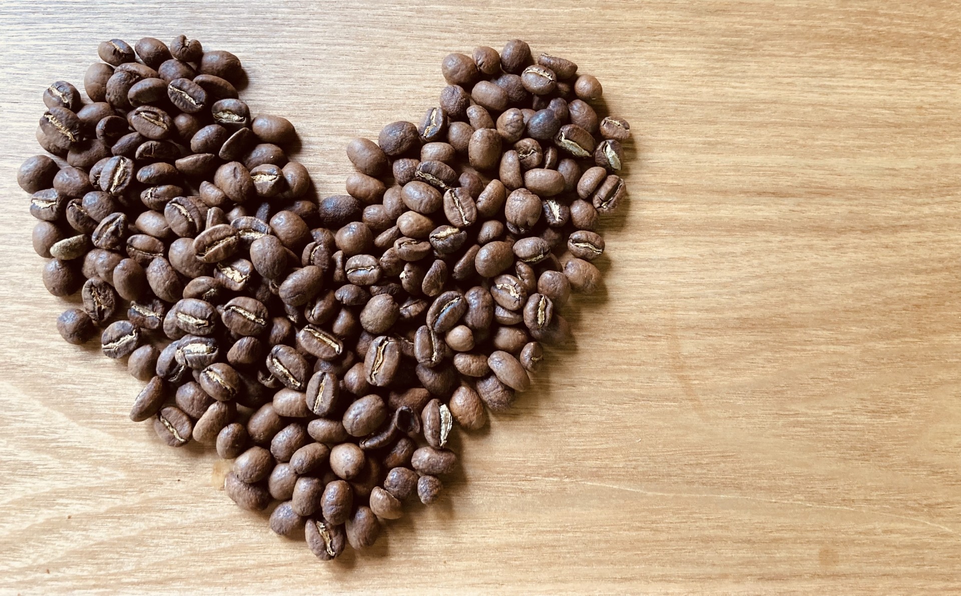 ハートのコーヒー豆